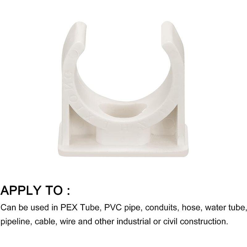 METALLIXITY U型パイプフィッティングクランプ PVC水管クランプ ホースクリップ 25mm 14個 プラスチック チューブホース