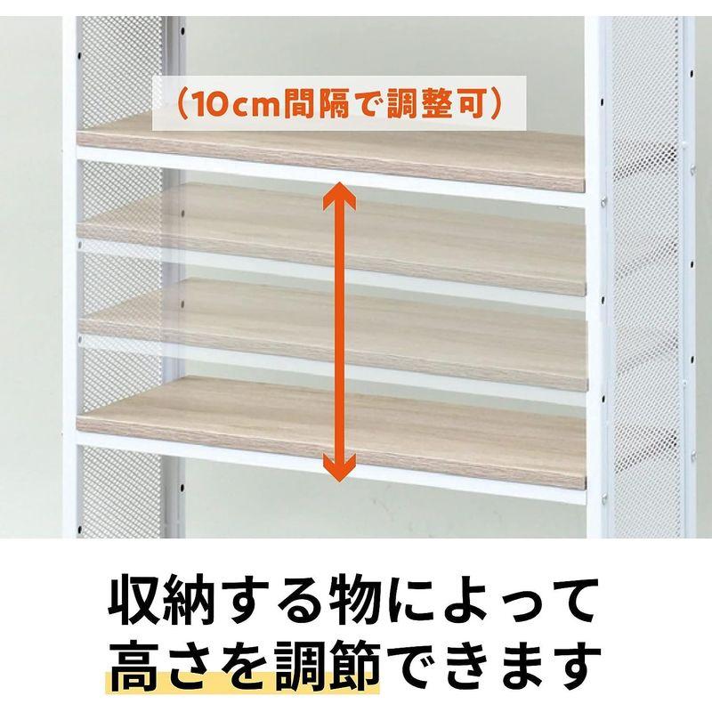 山善 フリーラック (突っ張り) 幅80.5×奥行25.5×200-260cm 壁面収納 棚板の高さが変えられる 組立品 アンティークアイボ 5×奥行25 5×200 260cm フリーラック 突っ張り 幅80 壁面収納 棚板の高さが変えられる 組立品 アンティークアイボ