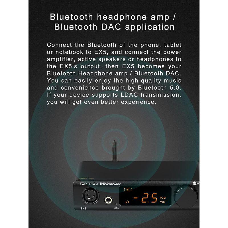 TOPPING EX5 MQA デュアルES9038Q2M DAC Bluetooth 5.0 LDAC DSD512 PCM768kHz イヤホン、ヘッドホン