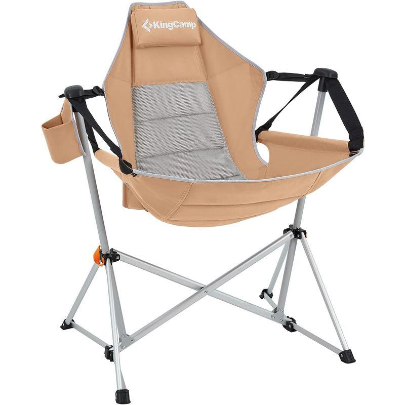 KingCamp キャンプ チェア ハンモックチェア 自立式 アウトドア 折り畳み椅子 角度調整可能 耐荷重120KG 収納袋付き ロッキン キャンプ チェア ハンモックチェア 自立式 アウトドア 折り畳み椅子 角度調整可能 耐荷重120KG 収納袋付き ロッキン