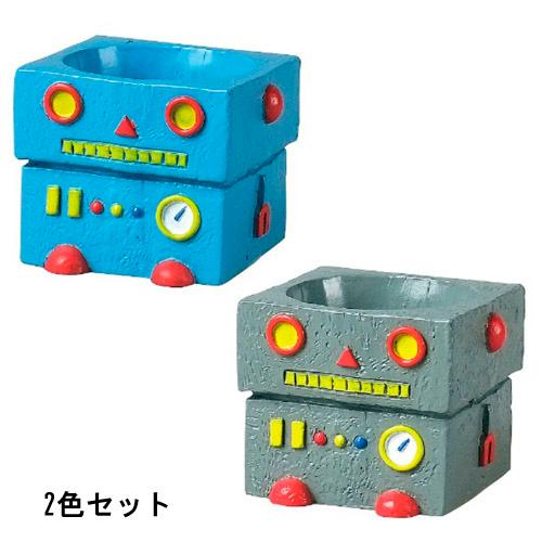 KEI リトルレジンポット ロボット 2色セット 3999S 可愛い ポット 観葉植物 サボテン インテリア |  | 01