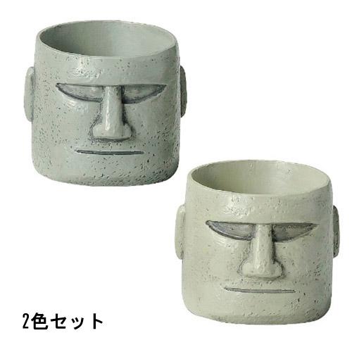 KEI リトルレジンポット モアイ 2色セット 4001S 可愛い ポット 観葉植物 サボテン インテリア |  | 01