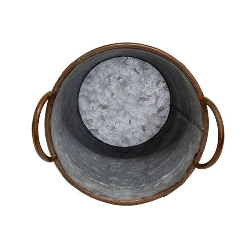 【訳あり】H2O 6504 アンティークバスケットL オシャレ ブリキ アンティーク バスケット 鉢カバー |  | 02