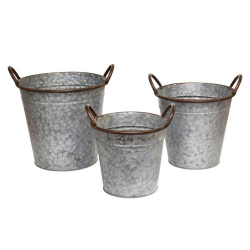 【訳あり】H2O 6504 アンティークバスケットL オシャレ ブリキ アンティーク バスケット 鉢カバー |  | 03