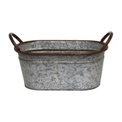 【訳あり】H2O 6513 アンティークオーバル M オシャレ ブリキ アンティーク バスケット 鉢カバー |  | 01