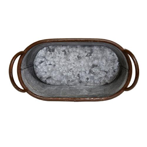 【訳あり】H2O 6513 アンティークオーバル M オシャレ ブリキ アンティーク バスケット 鉢カバー |  | 02