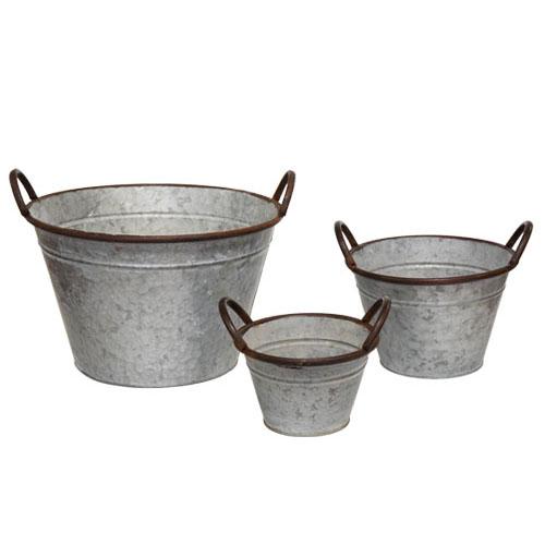 【訳あり】H2O 6515 アンティークサークル LLL オシャレ ブリキ アンティーク バスケット 鉢カバー |  | 03