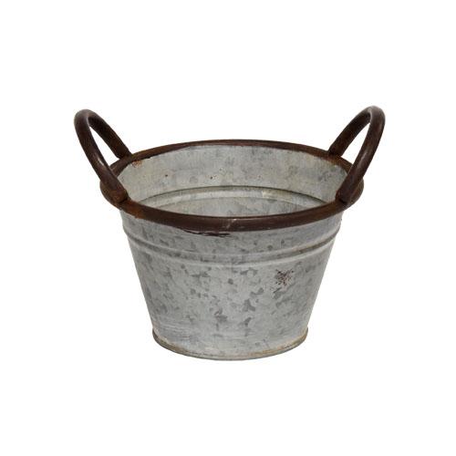 【訳あり】H2O 6518 アンティークサークル M オシャレ ブリキ アンティーク バスケット 鉢カバー |  | 01