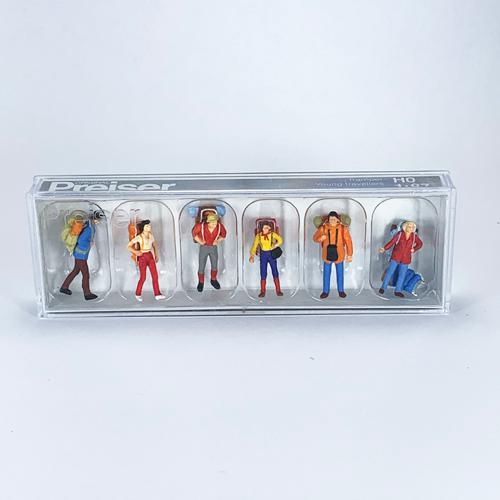 Preiser 1/87 バックパッカー6体(10113) ミニチュア ジオラマ インスタ映え フィギュア | 