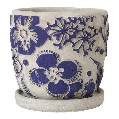 SPICE レリーフプランター ネイビーフラワー Sサイズ 鉢・プランター オシャレ 北欧風デザイン セメント スパイス ccgＺ2011 |  | 01