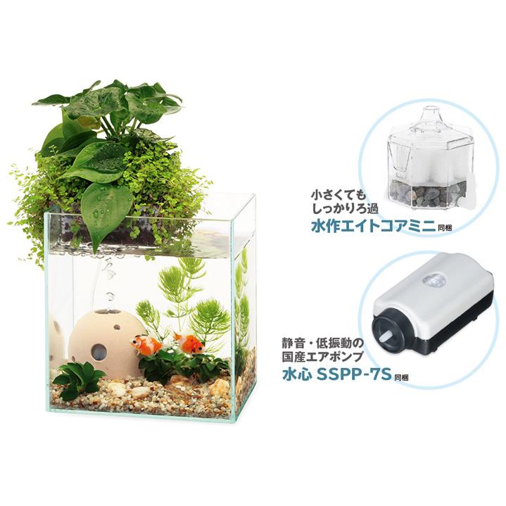 インテリア水槽 インテリアグリーン 水槽 アクアリウム 飼育容器 金魚 アクアテリア 金魚用n160 水作 Leafs ヤフー店 通販 Yahoo ショッピング