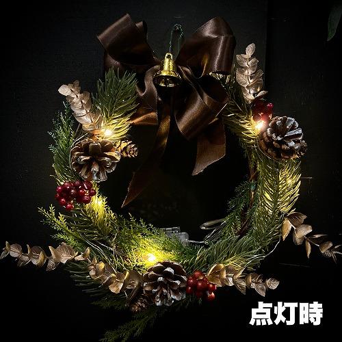 インテリア ハンギング・壁掛け クリスマスリース 玄関・リビングの飾り ウェルカムボード T's WORKS LEDイルミネーションリース(クリスマスバージョン) |  | 03