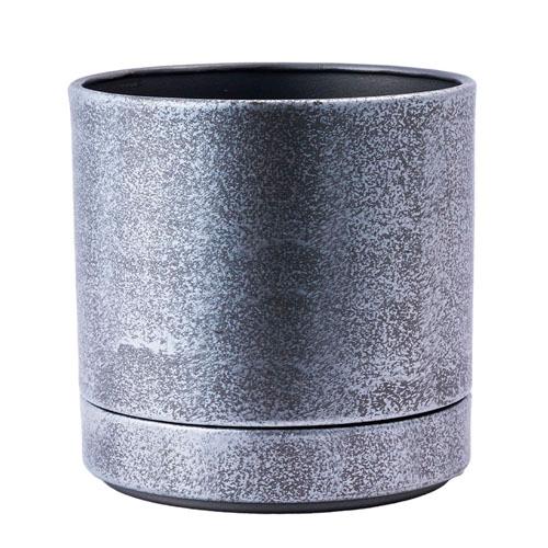 ポット　3200030SLB MC円柱メタルecoポット皿付「鉄はエコ」SLB #6　プランター オシャレ シンプル 可愛い |  | 01