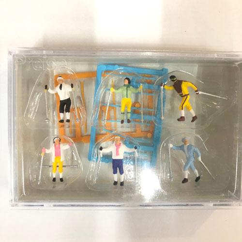 ミニチュア　クロスカントリー6体入り 1/87(10312)　Preiser　フィギュア ジオラマ 冬 ウィンター | 