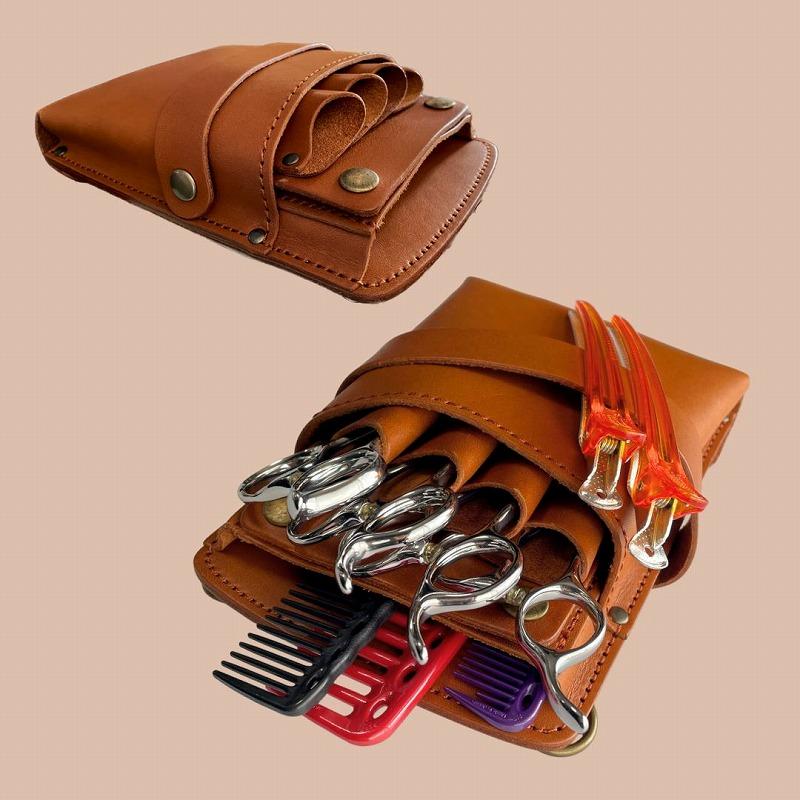 シザーケース 美容師 本革 4丁 シンプル 高品質 ハンドメイド おしゃれ