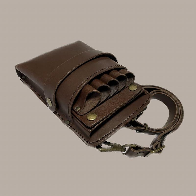 シザーケース 美容師 本革 5丁 シンプル 高品質 ハンドメイド 収納力