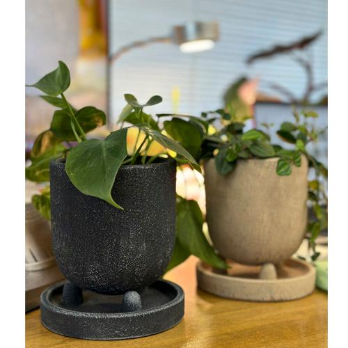 ポット　デルキ KL23 リベルタポット A　Sサイズ 鉢 シンプル オシャレ ソーサー付き |  | 01