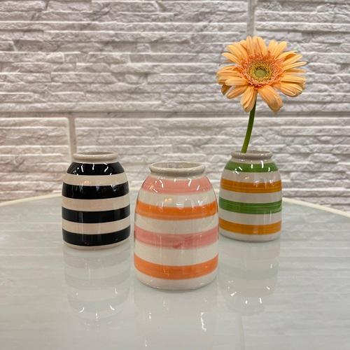 花瓶　デルキ キャンディーフラワーベース A FS32　一輪挿し フラワーベース 可愛い ストライプ　しましま | 