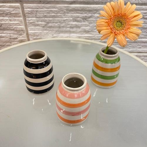 花瓶　デルキ キャンディーフラワーベース A FS32　一輪挿し フラワーベース 可愛い ストライプ　しましま |  | 01