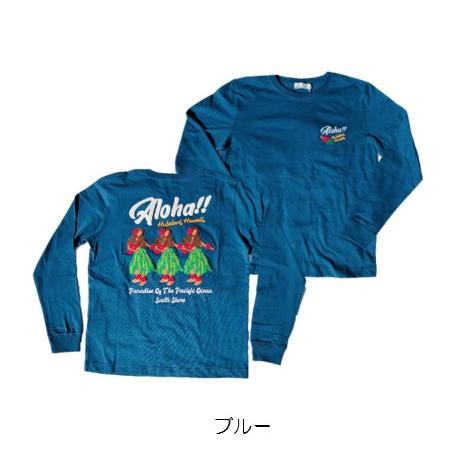 ハワイアンロングＴシャツ フラガール サガラ刺〓 ＡＬＯＨＡ ロンＴハワイ長袖ＴシャツSALE30％OFFセール ハワイギフト｜leahawaii2｜02