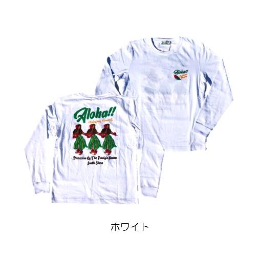 ハワイアンロングＴシャツ フラガール サガラ刺〓 ＡＬＯＨＡ ロンＴハワイ長袖ＴシャツSALE30％OFFセール ハワイギフト｜leahawaii2｜03