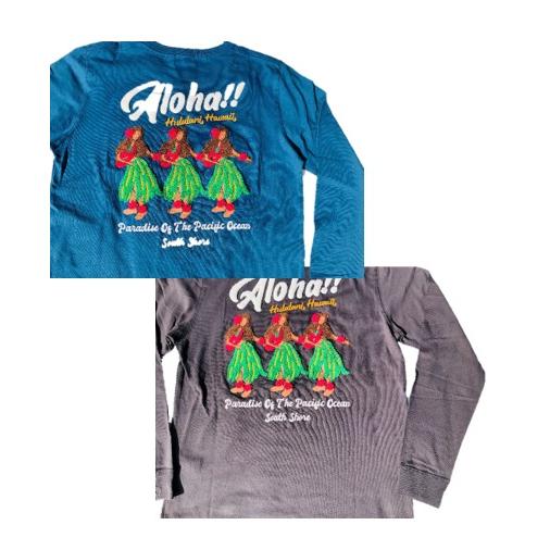 ハワイアンロングＴシャツ フラガール サガラ刺〓 ＡＬＯＨＡ ロンＴハワイ長袖ＴシャツSALE30％OFFセール ハワイギフト｜leahawaii2｜06