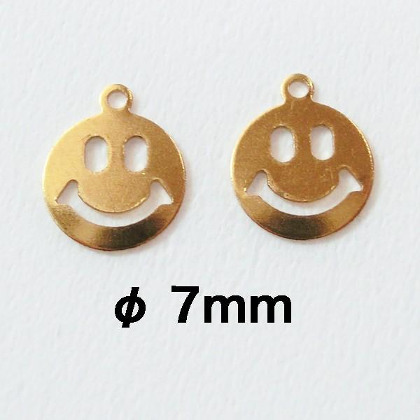 7mm チャーム スマイル ニコちゃん パーツ ハンドメイド アクセサリー