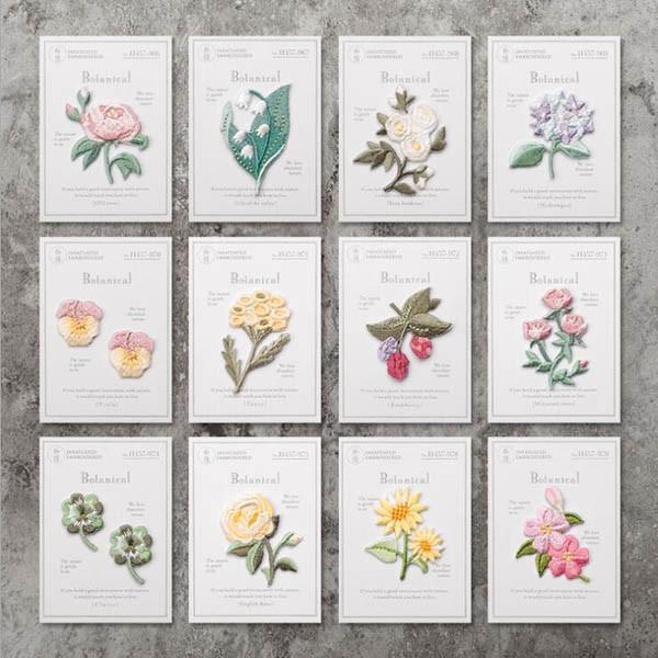 全14色 フラワー 花 草 薔薇 ローズ ワッペン バラ 刺繍 アップリケ