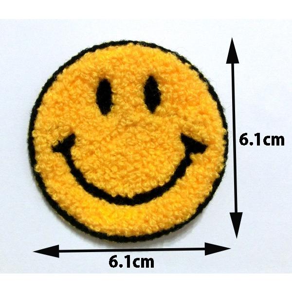 ニコちゃんパイル地 スマイル ニコちゃん ワッペンスマイル ワッペン