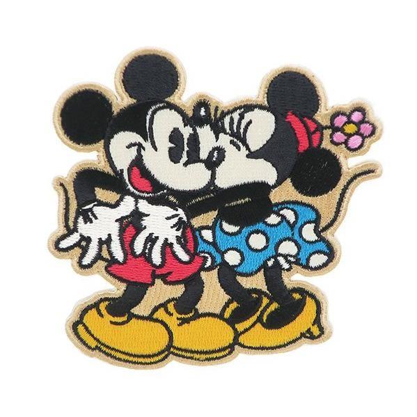 ミッキー&ミニー キッス ミッキーマウス ミニーマウス ワッペン 刺繍