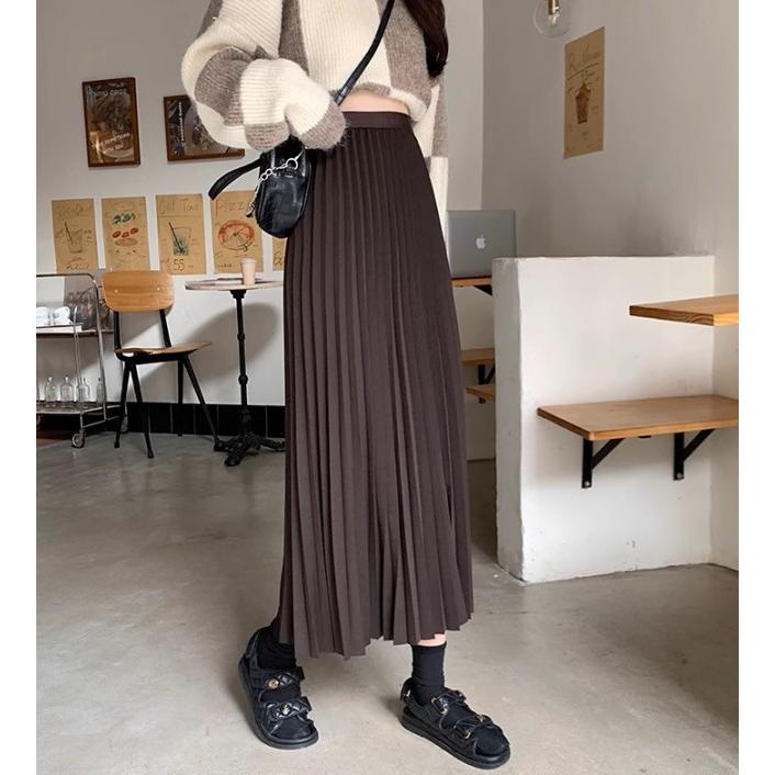 プリーツスカート ロング 秋冬 春秋 レディース ボトムス ロング