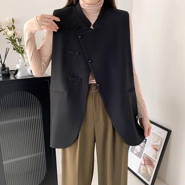 美品＊Laungedress ダブルベスト ノースリーブ ジレ ジャケット 麻 美品＊Laungedress ダブルベスト ノースリーブ ジレ ジャケット