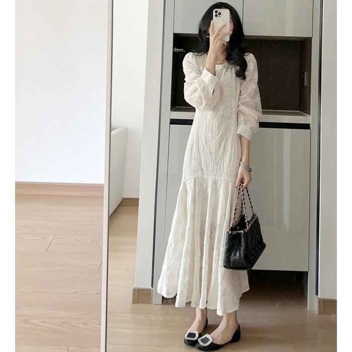 ティアードワンピース 大きいサイズ ワンピース 長袖 きれいめ