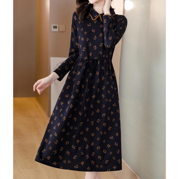 花柄 ワンピース 大きいサイズ 襟付き フォーマル 卒業式 母 卒園式