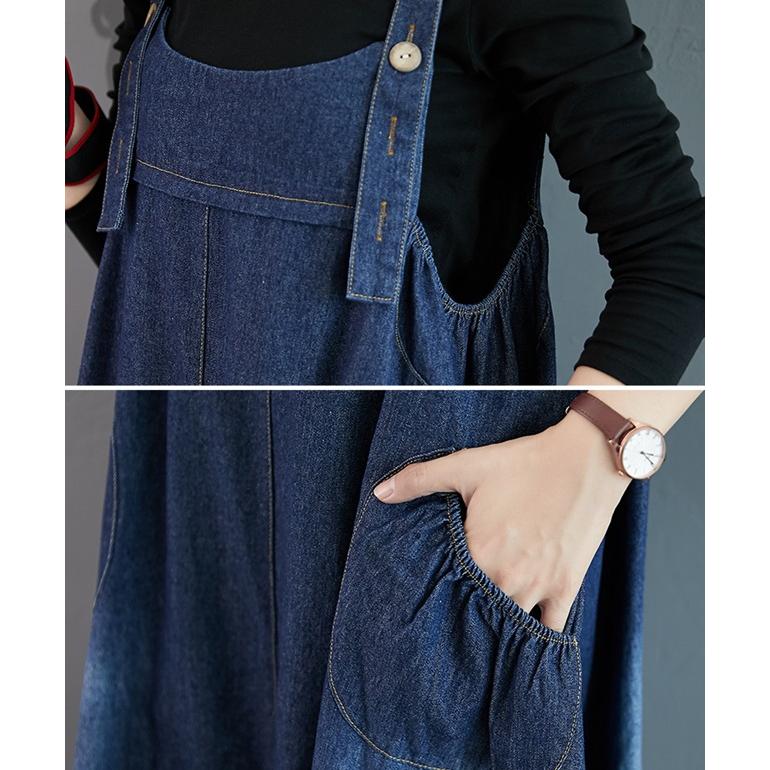 デニムオーバーオールスカート 2way サロペット デニム スカート パンツデニム ジャンパースカート