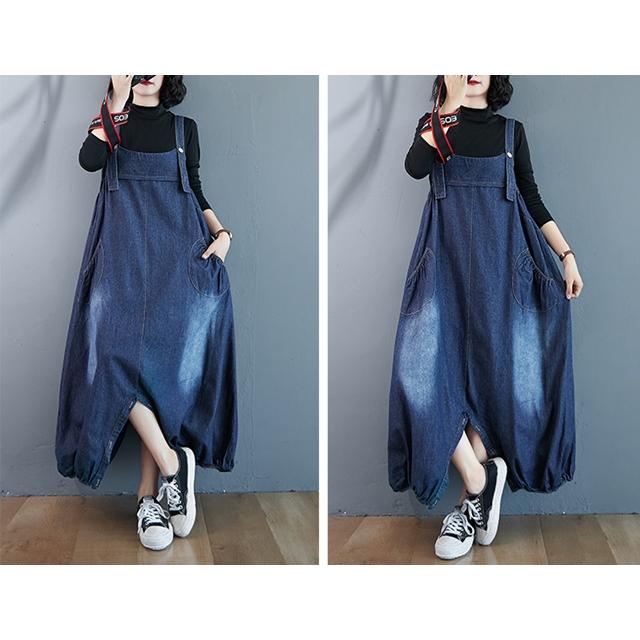 2way サロペット デニム スカート パンツデニム ジャンパースカート