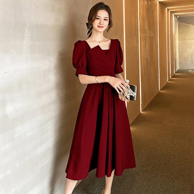 パーティードレス ロング 袖あり 大きいサイズ 3L 4L ミモレ丈 結婚式
