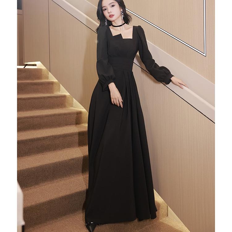パーティードレス ロング 袖あり 大きいサイズ 3L 4L ミモレ丈 結婚式