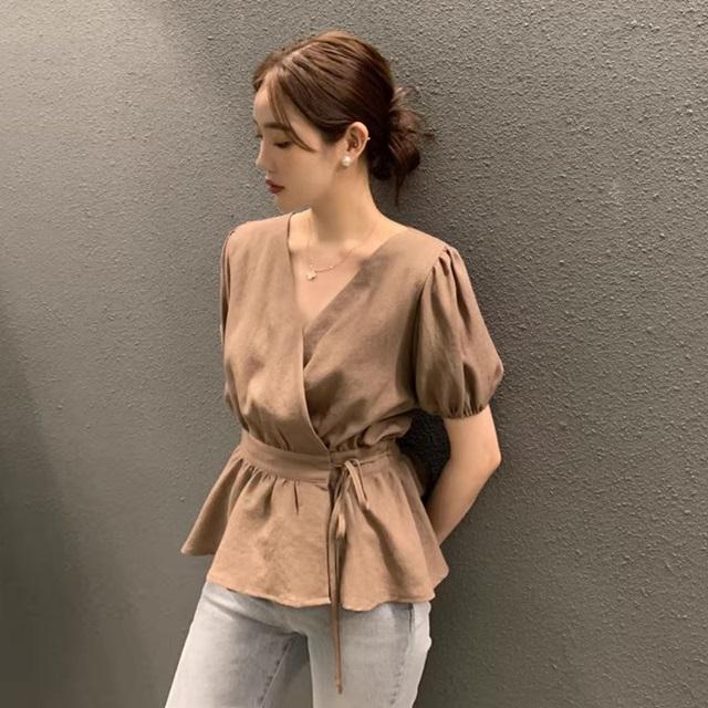 カシュクール レディース トップス きれいめ シャツ ブラウス V