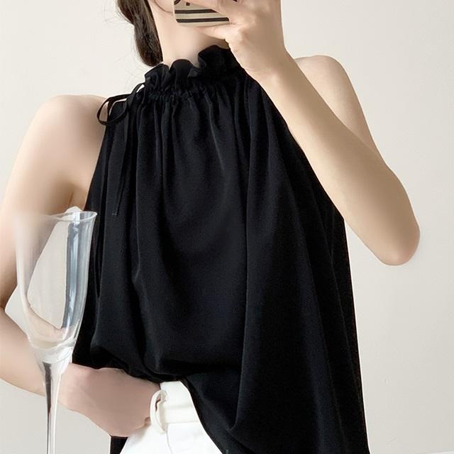 カットソー ノースリーブ ハイネック トップス 春 夏 ブラウス シャツ