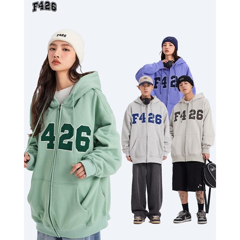 F426/エフ426】ジップアップパーカー レディース 長袖 ゆったり F426/エフ426】ジップアップパーカー レディース 長袖 ゆったり