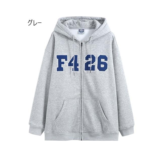 F426/エフ426】ジップアップパーカー レディース 長袖 ゆったり F426/エフ426】ジップアップパーカー レディース 長袖 ゆったり