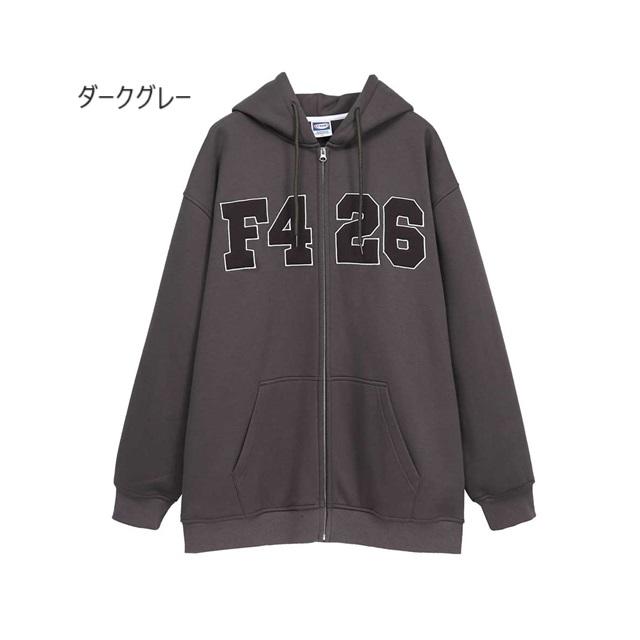 F426/エフ426】ジップアップパーカー レディース 長袖 ゆったり