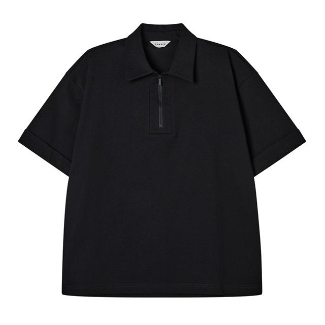 【COKEIN/コークイン】ポロシャツ メンズ 半袖 白 黒 ハーフジップ カットソー tシャツ 大きいサイズ 無地 シンプル カジュアル ...