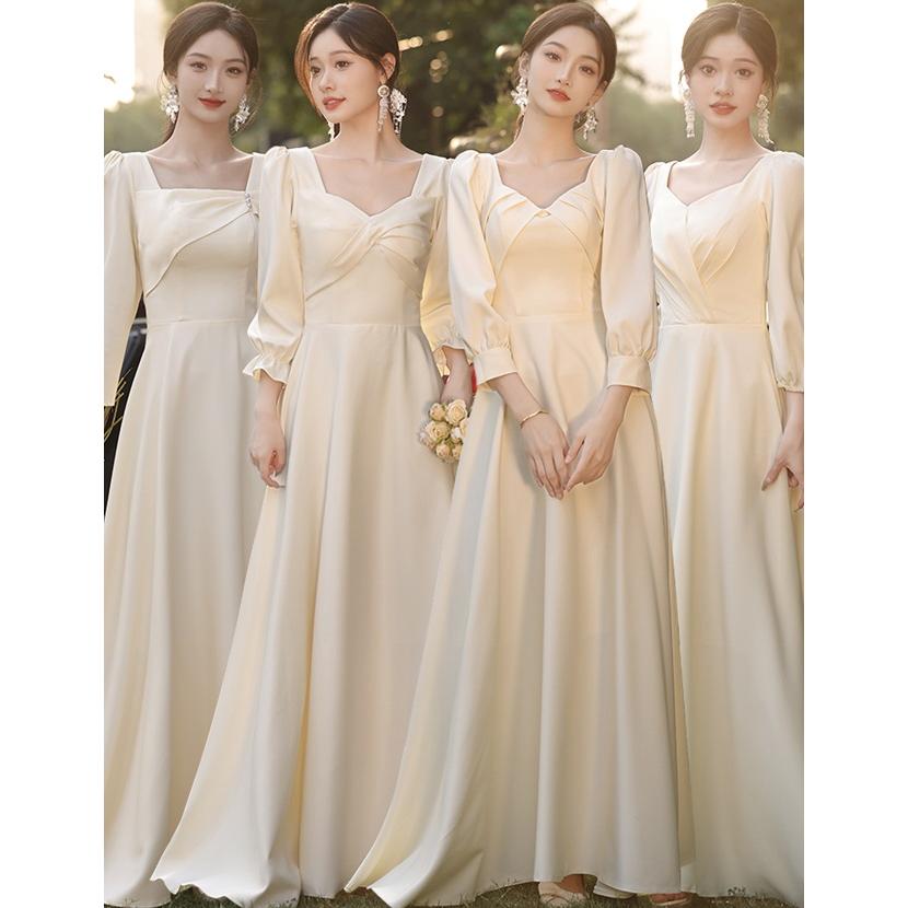 ウェディングドレス 長袖 袖あり ウェディングドレス 二次会 白 ドレス ロングドレス 小さいサイズ 大きいサイズ ロング丈 ミモレ丈 | 