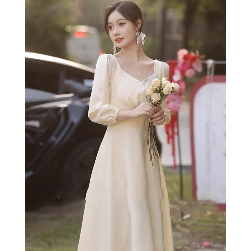 ウェディングドレス 長袖 袖あり ウェディングドレス 二次会 白 ドレス ロングドレス 小さいサイズ 大きいサイズ ロング丈 ミモレ丈 |  | 10