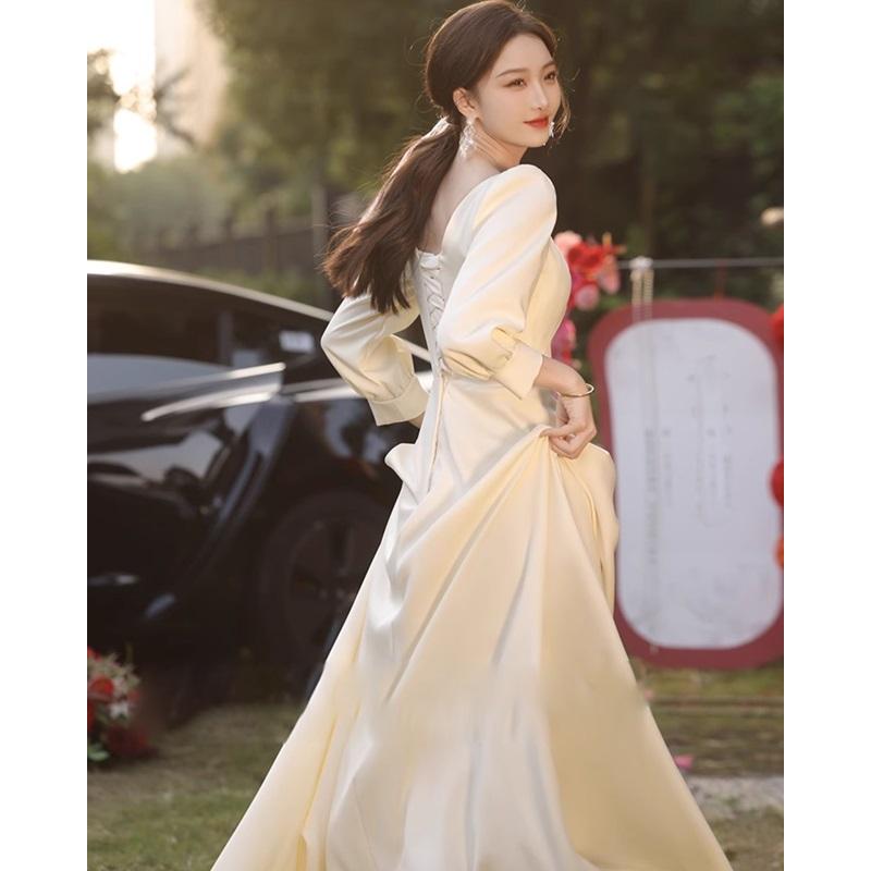 ウェディングドレス 長袖 袖あり ウェディングドレス 二次会 白 ドレス ロングドレス 小さいサイズ 大きいサイズ ロング丈 ミモレ丈 |  | 06