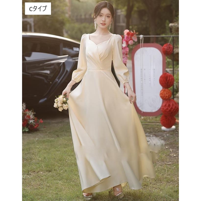 ウェディングドレス 長袖 袖あり ウェディングドレス 二次会 白 ドレス ロングドレス 小さいサイズ 大きいサイズ ロング丈 ミモレ丈 |  | 08