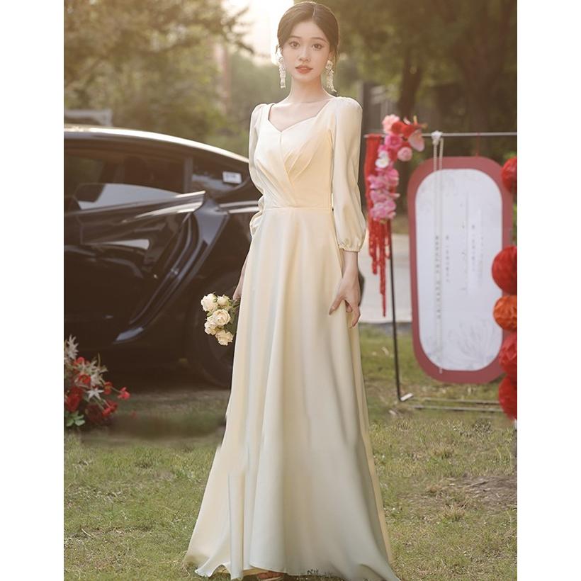 ウェディングドレス 長袖 袖あり ウェディングドレス 二次会 白 ドレス ロングドレス 小さいサイズ 大きいサイズ ロング丈 ミモレ丈 |  | 09