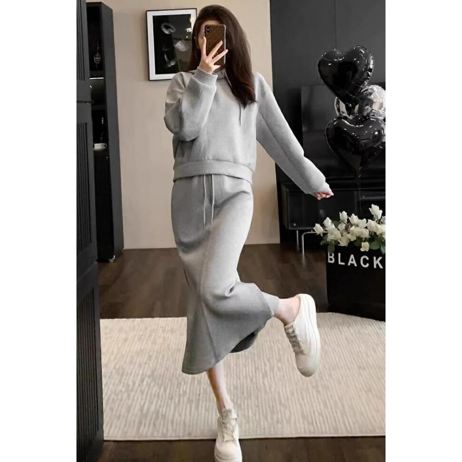 セットアップ スウェット レディース カジュアル 冬 スカート 上下